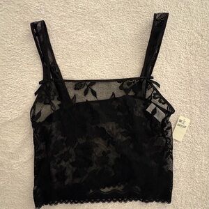Black Lace Women Top